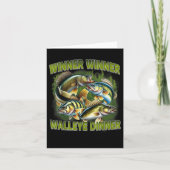 Winner Winner Walleye Dinner Funny Walleye Fishing カード (正面)
