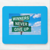 Winners Never Give Up Motivational Mouse Pad マウスパッド (正面)