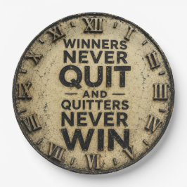 Winners Never Quit Motivational Office Decor Gift ペーパープレート