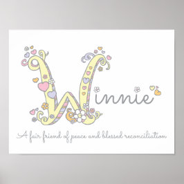 Winnie のイニシャル落書きアート名の意味 ポスター