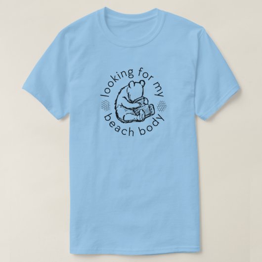 Winnie-the-Poohで私のビーチ体を探して Tシャツ (デザイン正面)