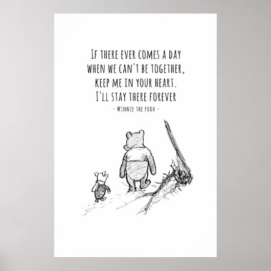 Winnie the Pooh and Piglet Quote Print Nursery ポスター (正面)