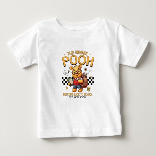 Winnie the Pooh Back to School T-Shirt ベビーTシャツ (正面)