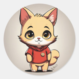 Winnie the Pooh Cat V3ステッカー ラウンドシール