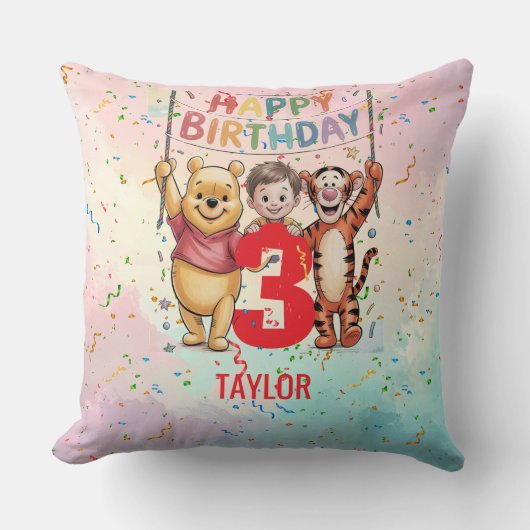 Winnie the Pooh | Happy Birthday クッション (正面)