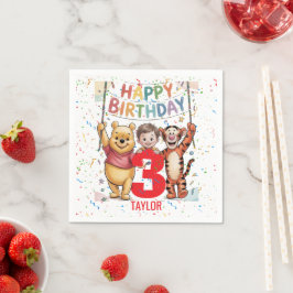 Winnie the Pooh | Happy Birthday スタンダードカクテルナプキン