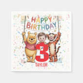 Winnie the Pooh | Happy Birthday スタンダードカクテルナプキン (正面)