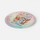 Winnie the Pooh | Happy Birthday ペーパープレート (アングル)