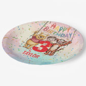 Winnie the Pooh | Happy Birthday ペーパープレート (アングル)