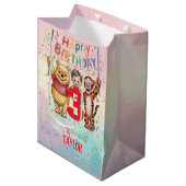 Winnie the Pooh | Happy Birthday ミディアムペーパーバッグ (正面アングル)