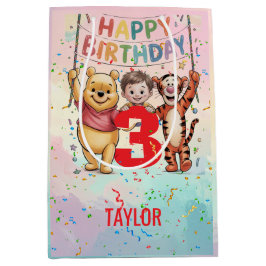 Winnie the Pooh | Happy Birthday ミディアムペーパーバッグ