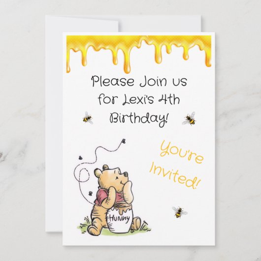 Winnie the Pooh Invitation 招待状 (正面)