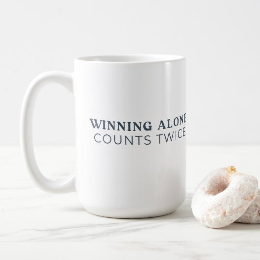 Winning Alone Counts Twice Mug コーヒーマグカップ (ドーナツ)