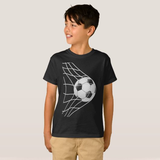 Winning Goal Soccer Byll Inside Net, Cool Soccer P Tシャツ (正面フル)