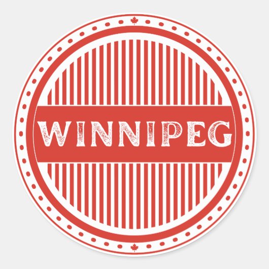Winnipeg City Pride Emblem – Canadian Identity ラウンドシール (正面)