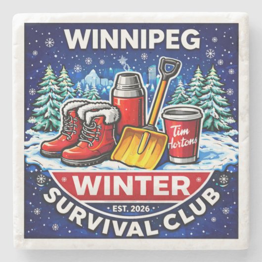 Winnipeg Winter Survival Coaster – Timmies ストーンコースター (正面)