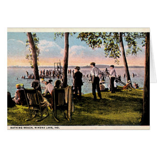 Winona湖、インディアナの浸るビーチ