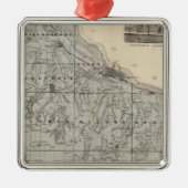 Winona郡、ミネソタの地図 メタルオーナメント (正面)