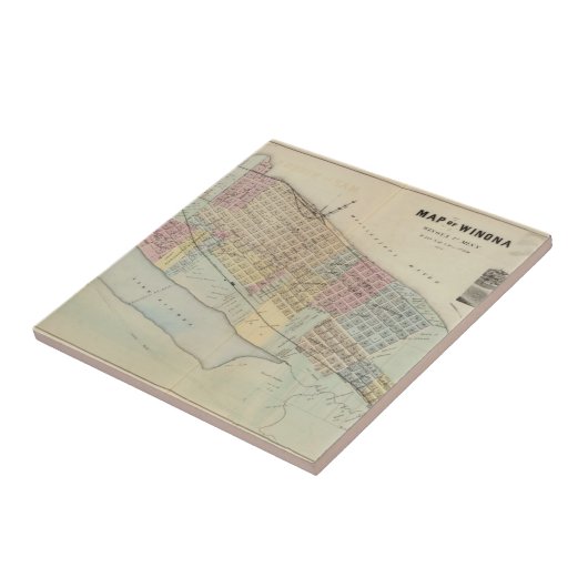 Winona、ミネソタの地図 タイル (側面)