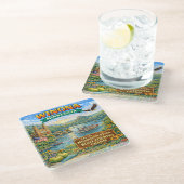 Winona, MN Minnesota Souvenir Gift Coaster ガラスコースター (アングル)