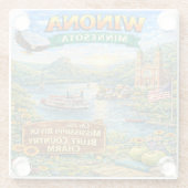 Winona, MN Minnesota Souvenir Gift Coaster ガラスコースター (裏面)