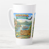 Winona, MN Minnesota Souvenir Gift Latte Mug カフェラテマグ (左アングル)