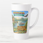 Winona, MN Minnesota Souvenir Gift Latte Mug カフェラテマグ (右)