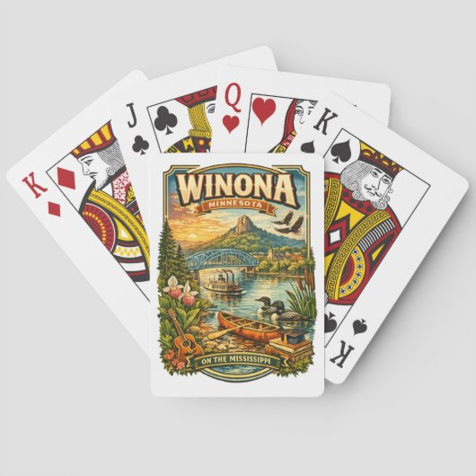 Winona, MN Minnesota Souvenir Gift Playing Cards トランプ (裏面)