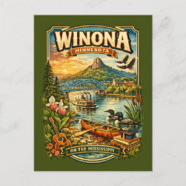 Winona, MN Minnesota Unique Personalized Postcard ポストカード
