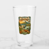 Winona, MN Minnesota Unique Souvenir Glass Cup タンブラーグラス (正面)