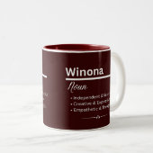 Winona Personalized Name Coffee Mug ツートーンマグカップ (正面右)