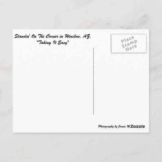 Winslowのコーナーに立ちます、AZ. ポストカード (裏面)