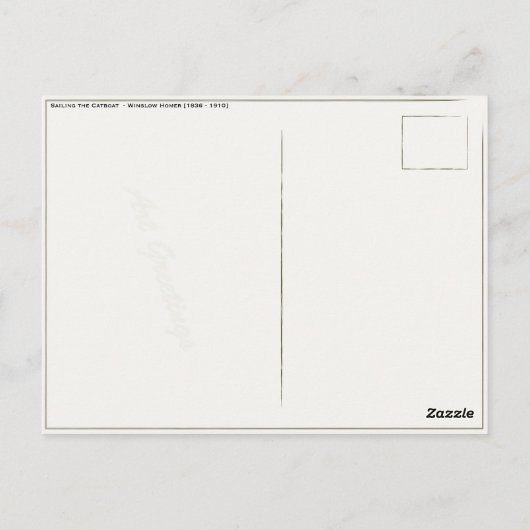 Winslowホーマーの絵画の郵便はがき ポストカード (裏面)