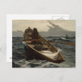 Winslowホーマー- "霧の警告"の郵便はがき ポストカード (正面/裏面)