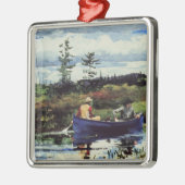 Winslowホームラン:ブルーボート1892年絵画 メタルオーナメント (左)