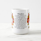 Winslow家族の紋章付き外衣 コーヒーマグカップ (中央)