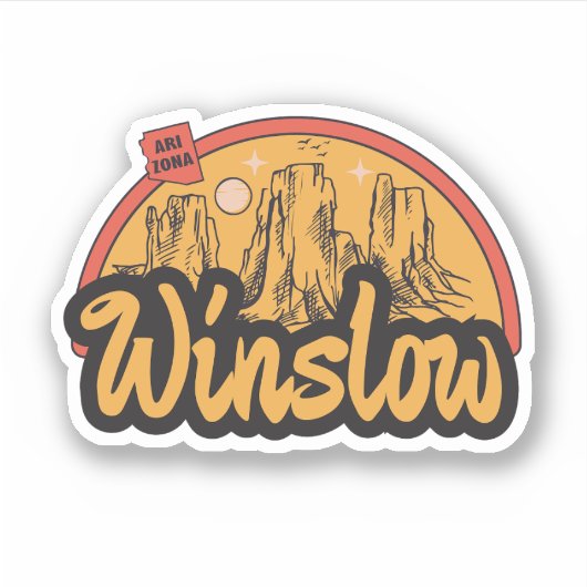 Winslow、アリゾナ州ステッカー シール (正面)
