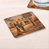 Winslow Arizona Iconic Corner Barware   スクエアペーパーコースター (アングル)