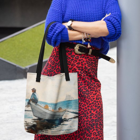 Winslow HomerによるDory（1880年）の少年 トートバッグ