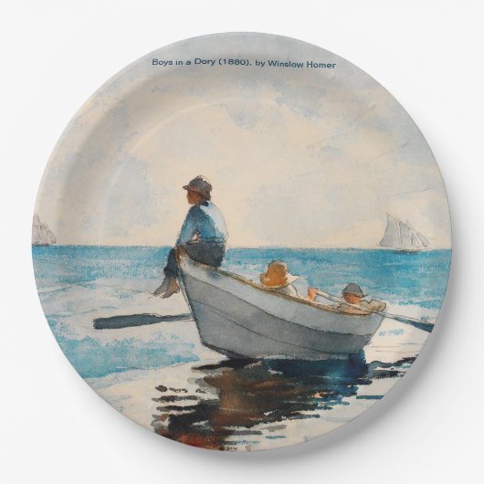 Winslow HomerによるDory（1880年）の少年 ペーパープレート (正面)