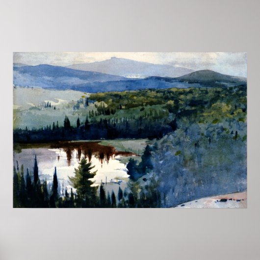 Winslow Homer art, Adirondacksインディアンビレッジ ポスター (正面)