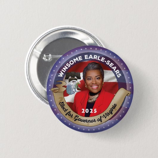  Winsome Earle-Sears for Governor of Virginia 缶バッジ (正面&裏面)