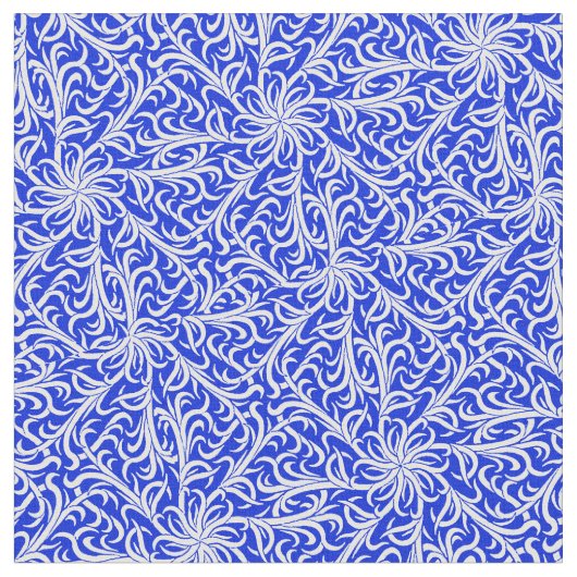 Winstonデルフトの青および白 ファブリック (クローズアップ)