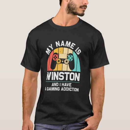 Winstonネームパーソナライズされたゲおもしろいームギーク誕生 Tシャツ (正面)