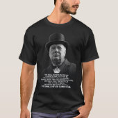 Winston Churchill-は"決して手渡しません" Tシャツ (正面)