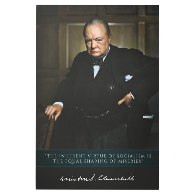 Winston Churchill – 英国のデコール首相 メタルプリント (正面)