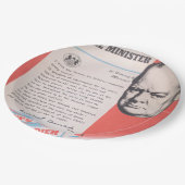 Winston Churchill、英国の第2次世界大戦ポスターの再印刷。 ペーパープレート (アングル)