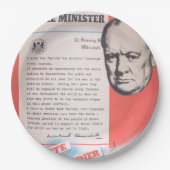 Winston Churchill、英国の第2次世界大戦ポスターの再印刷。 ペーパープレート (正面)