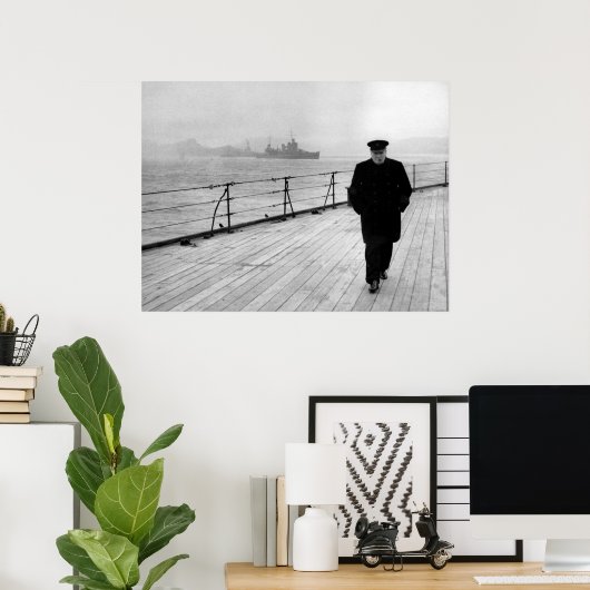 Winston Churchill At Sea ポスター (ホームオフィス)
