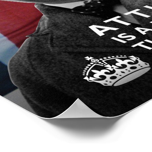 Winston Churchill- "Attitude Makes A Difference" ポスター (角)